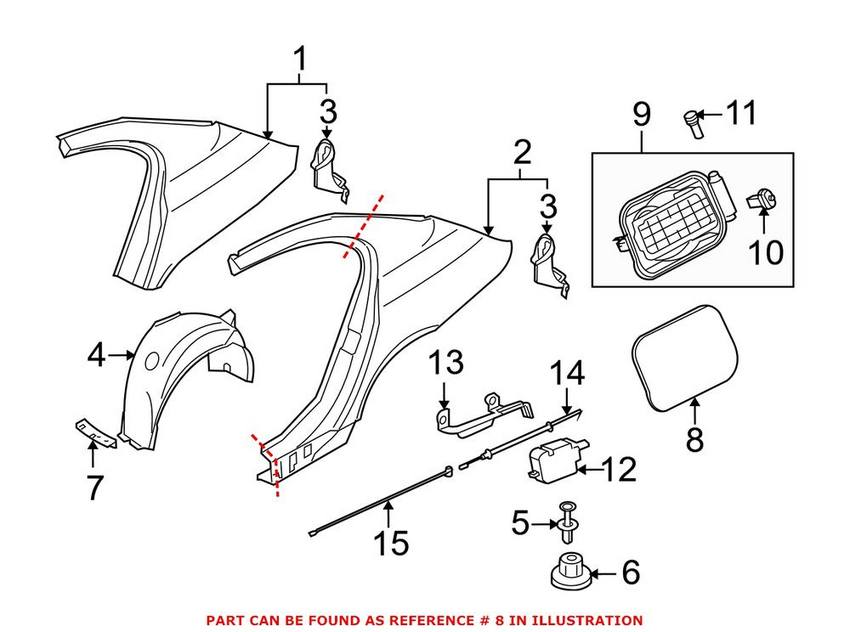 BMW Fuel Filler Door - Rear 51177034281